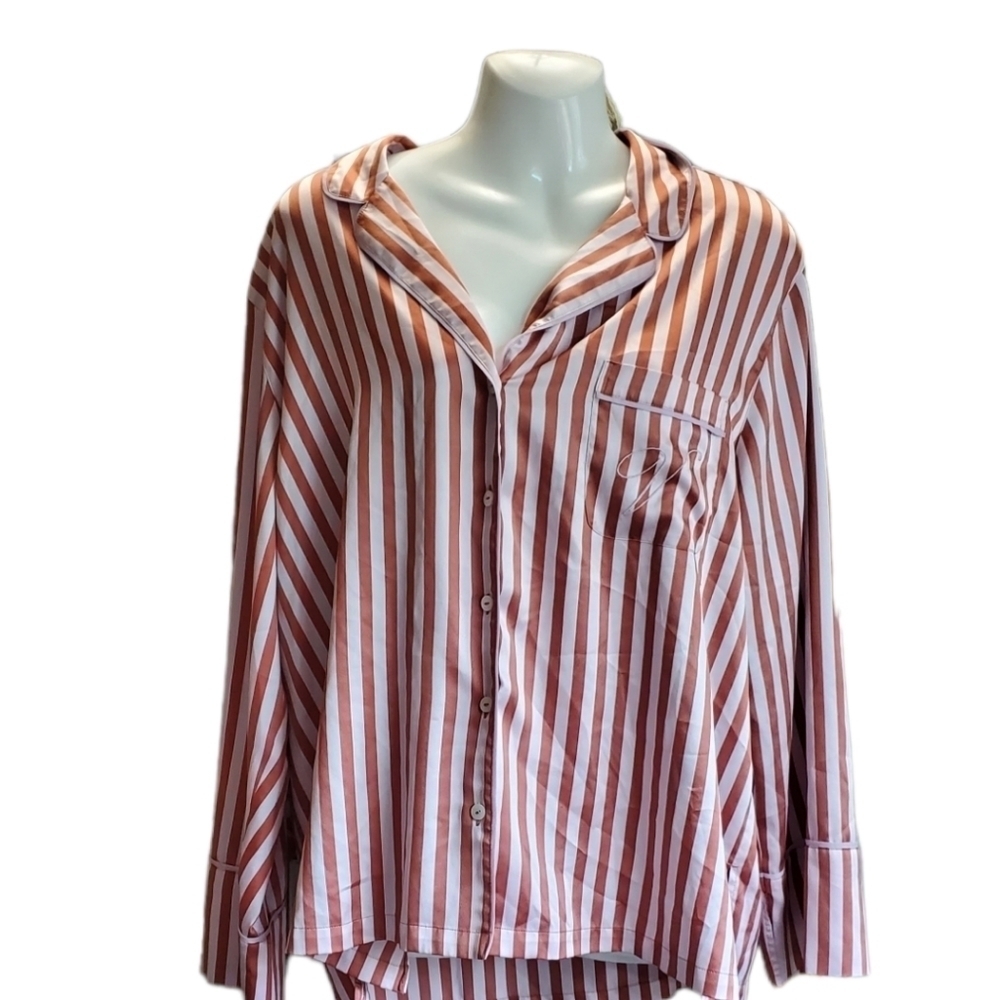 VICTORIAS SECRET striped pajama top L